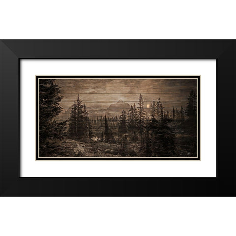 Lodge View Black Modern Wood Framed Art Print with Double Matting by Brown, Denise