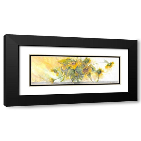 Sun Kissed Sunflowers Black Modern Wood Framed Art Print with Double Matting by Charest, Doris