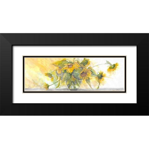 Sun Kissed Sunflowers Black Modern Wood Framed Art Print with Double Matting by Charest, Doris