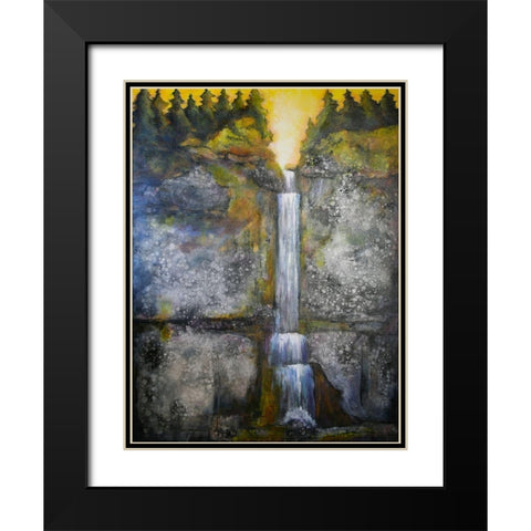 Forest stairs 1620 Black Modern Wood Framed Art Print with Double Matting by Charest, Doris
