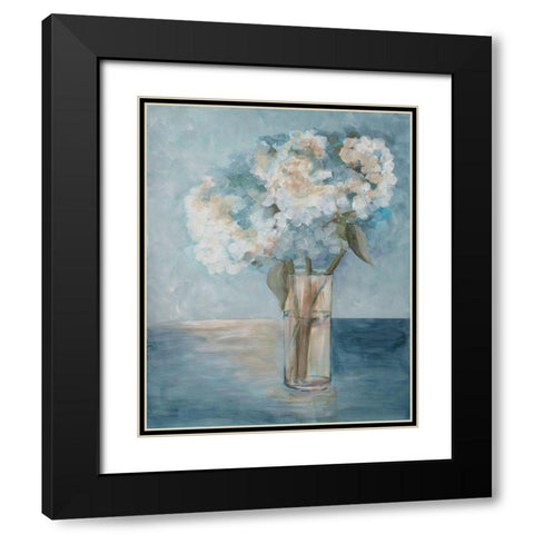Serenity Flowers 1 Black Modern Wood Framed Art Print with Double Matting by Charest, Doris