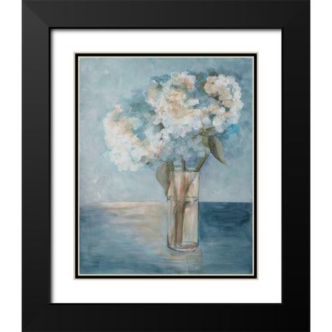 Serenity Flowers 1 Black Modern Wood Framed Art Print with Double Matting by Charest, Doris