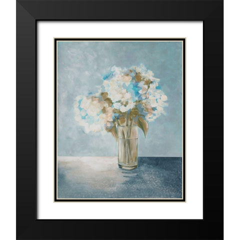 Serenity Flowers 2 Black Modern Wood Framed Art Print with Double Matting by Charest, Doris