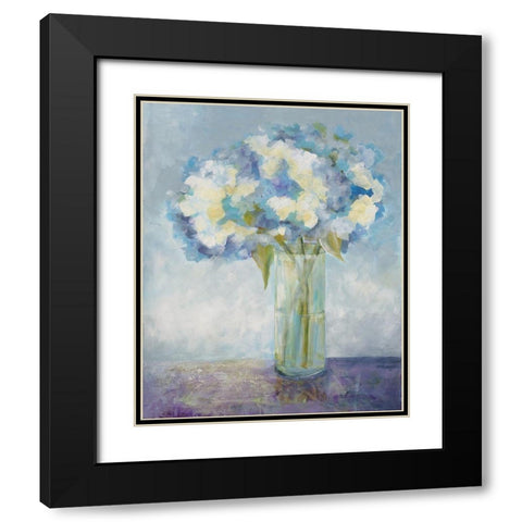 Blue On Blue Black Modern Wood Framed Art Print with Double Matting by Charest, Doris