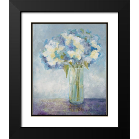Blue On Blue Black Modern Wood Framed Art Print with Double Matting by Charest, Doris