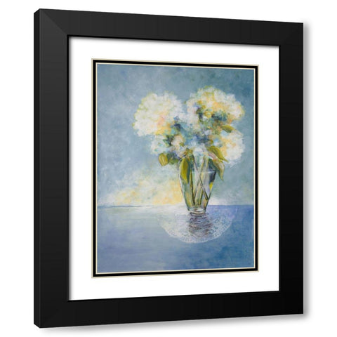 Cheerfull Flowers Black Modern Wood Framed Art Print with Double Matting by Charest, Doris