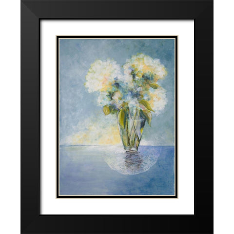 Cheerfull Flowers Black Modern Wood Framed Art Print with Double Matting by Charest, Doris