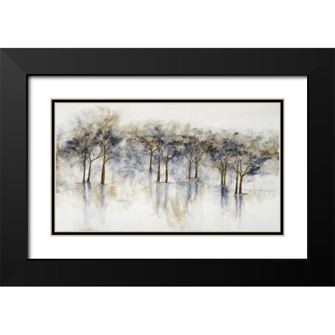 Misty Woods 1 Black Modern Wood Framed Art Print with Double Matting by Charest, Doris