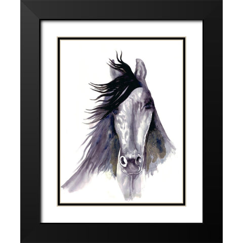 Black Star Black Modern Wood Framed Art Print with Double Matting by Charest, Doris