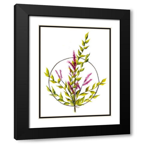 Floral Peace Black Modern Wood Framed Art Print with Double Matting by Charest, Doris