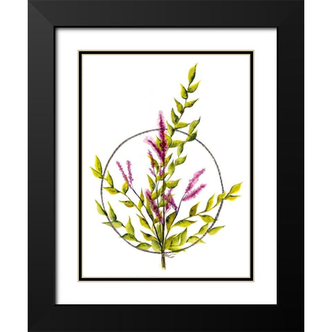 Floral Peace Black Modern Wood Framed Art Print with Double Matting by Charest, Doris