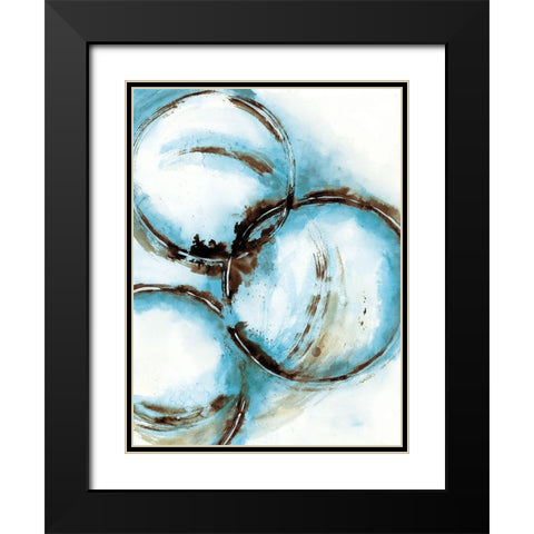Blue Blowout 5 Black Modern Wood Framed Art Print with Double Matting by Charest, Doris