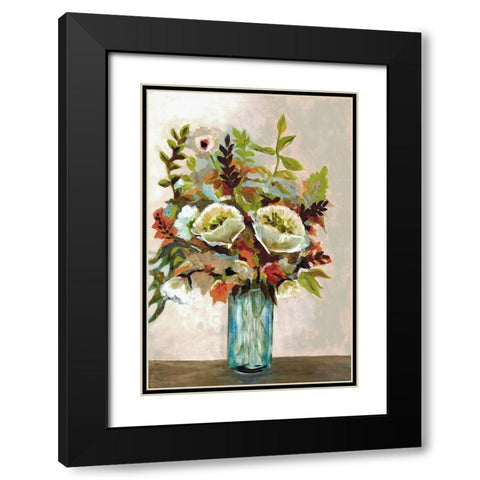 Bright Excited Florals Black Modern Wood Framed Art Print with Double Matting by Charest, Doris