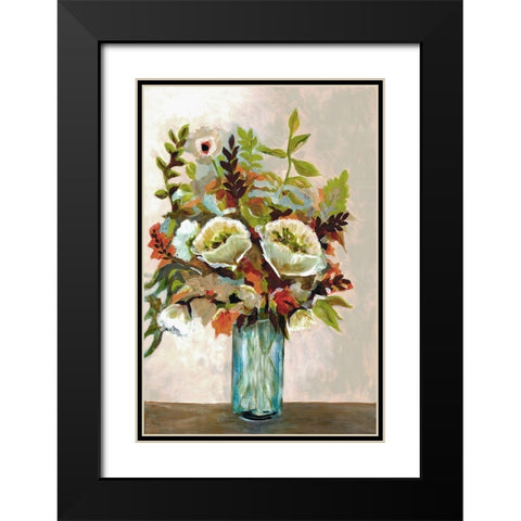 Bright Excited Florals Black Modern Wood Framed Art Print with Double Matting by Charest, Doris