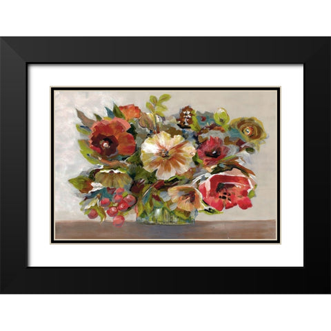 Bright Excited Florals 2 Black Modern Wood Framed Art Print with Double Matting by Charest, Doris