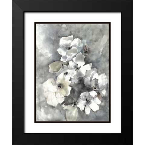 Mundane Florals 1 Black Modern Wood Framed Art Print with Double Matting by Charest, Doris