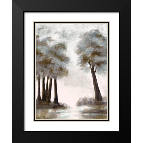 Wooded Vista Black Modern Wood Framed Art Print with Double Matting by Charest, Doris