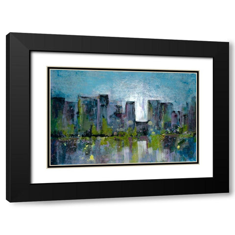 City Nights 2 Black Modern Wood Framed Art Print with Double Matting by Charest, Doris