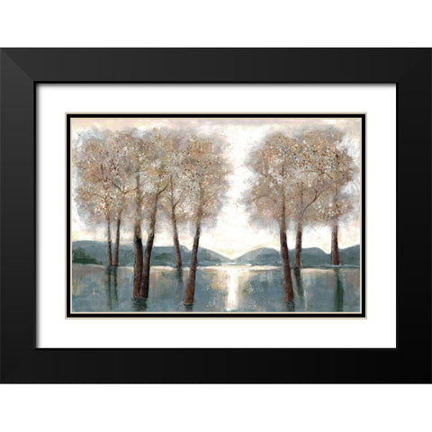 Approaching Woods Black Modern Wood Framed Art Print with Double Matting by Charest, Doris