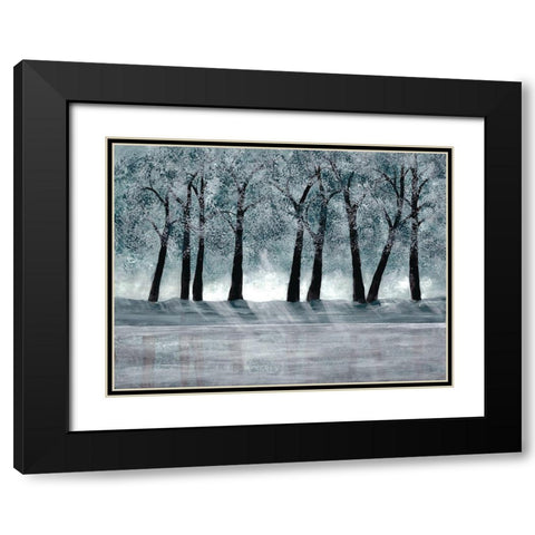 Blue Forest Black Modern Wood Framed Art Print with Double Matting by Charest, Doris