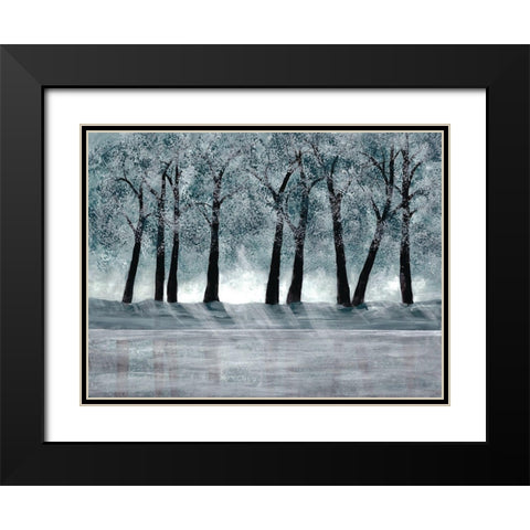 Blue Forest Black Modern Wood Framed Art Print with Double Matting by Charest, Doris
