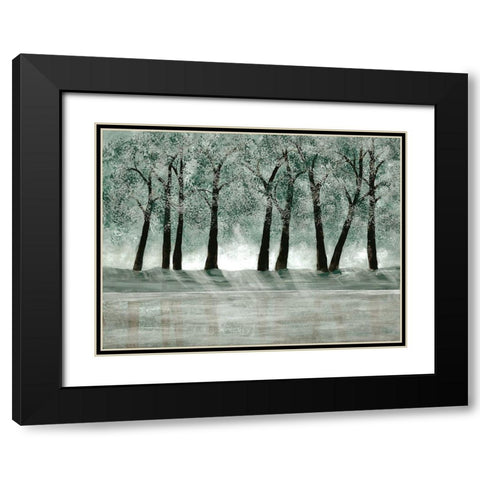 Green Forest 1 Black Modern Wood Framed Art Print with Double Matting by Charest, Doris