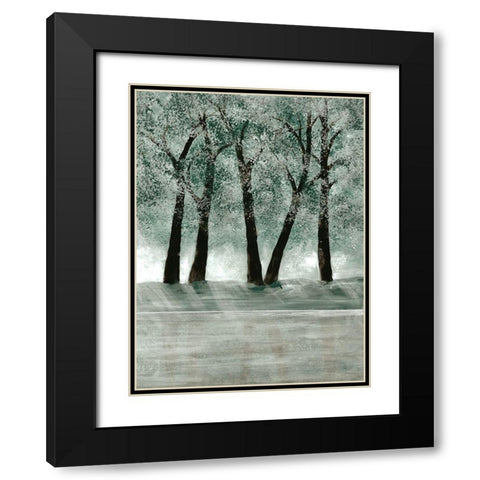 Green Forest 3 Black Modern Wood Framed Art Print with Double Matting by Charest, Doris