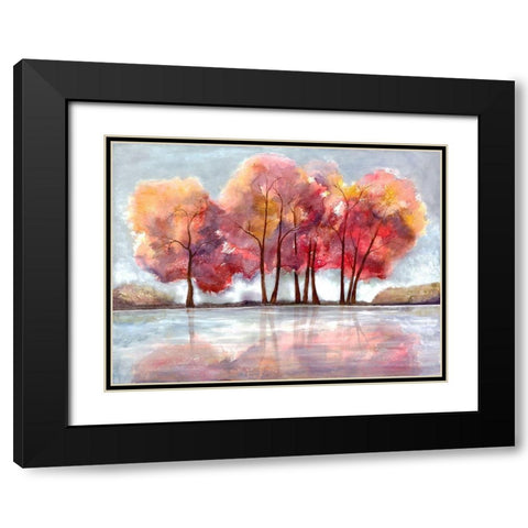 Lake Foliage Black Modern Wood Framed Art Print with Double Matting by Charest, Doris
