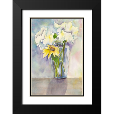 Bright Bouquet 1 Black Modern Wood Framed Art Print with Double Matting by Charest, Doris