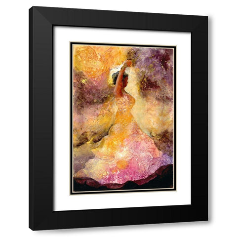 Flourished Dancer 1 Black Modern Wood Framed Art Print with Double Matting by Charest, Doris
