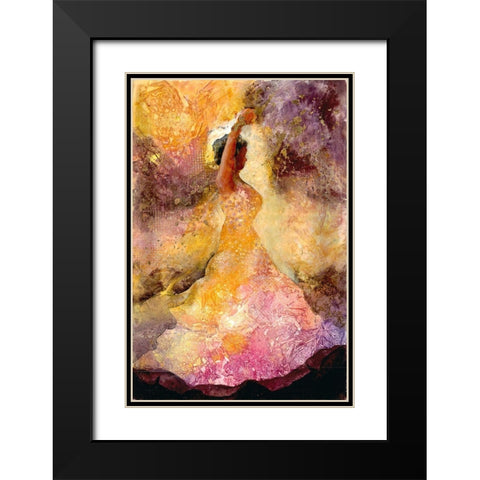 Flourished Dancer 1 Black Modern Wood Framed Art Print with Double Matting by Charest, Doris