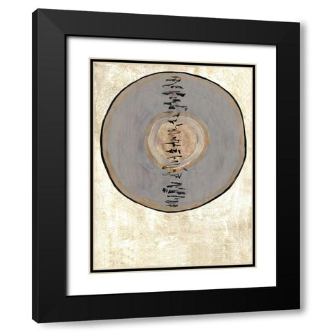 Oriental Disk 1 Black Modern Wood Framed Art Print with Double Matting by Charest, Doris