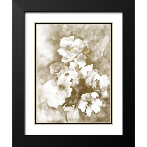 Lustrous Florals 1 Black Modern Wood Framed Art Print with Double Matting by Charest, Doris