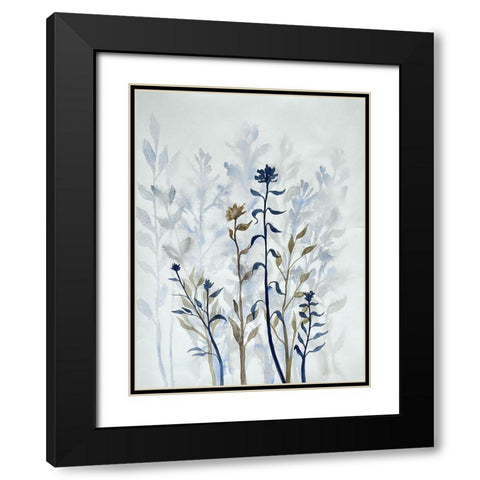 Blue Lit Growth 1 Black Modern Wood Framed Art Print with Double Matting by Charest, Doris