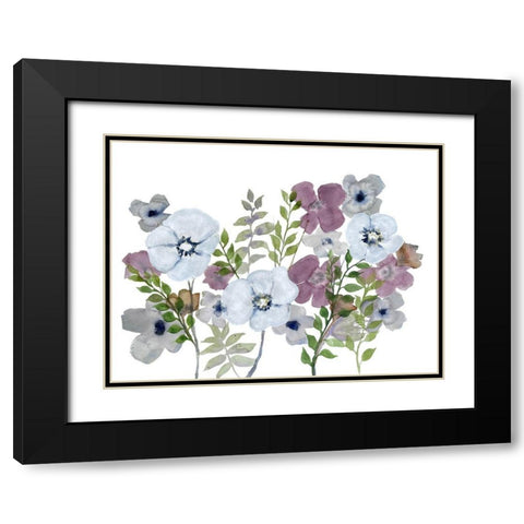Floral Gossip 3 Black Modern Wood Framed Art Print with Double Matting by Charest, Doris