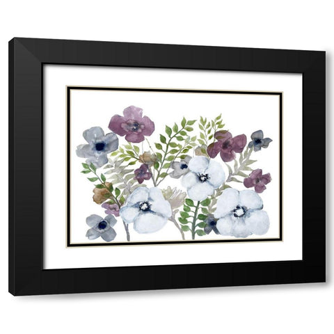 Floral Gossip 4 Black Modern Wood Framed Art Print with Double Matting by Charest, Doris