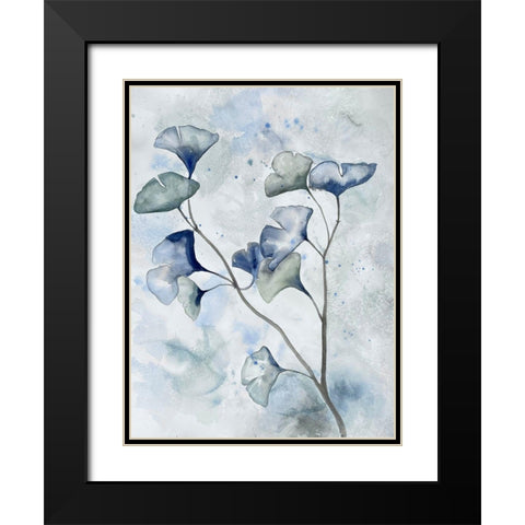 Moonlit Ginkos 1 Black Modern Wood Framed Art Print with Double Matting by Charest, Doris