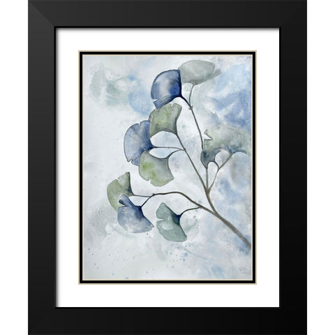 Moonlit Ginkos 2 Black Modern Wood Framed Art Print with Double Matting by Charest, Doris