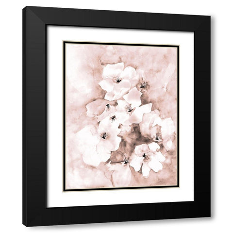 Soft Florals 1 Black Modern Wood Framed Art Print with Double Matting by Charest, Doris