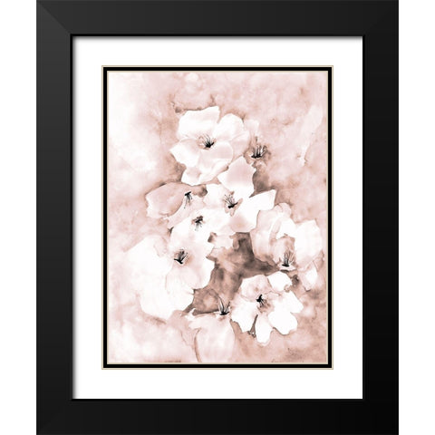 Soft Florals 1 Black Modern Wood Framed Art Print with Double Matting by Charest, Doris