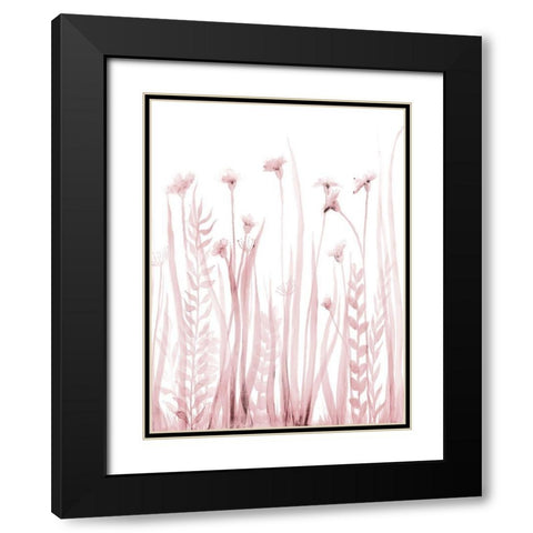 Soft Blooms 1 Black Modern Wood Framed Art Print with Double Matting by Charest, Doris