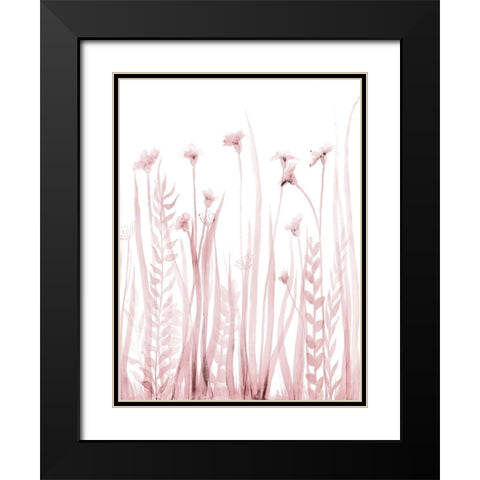 Soft Blooms 1 Black Modern Wood Framed Art Print with Double Matting by Charest, Doris