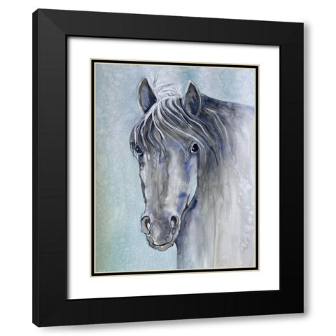 Gentle Stallion 1 Black Modern Wood Framed Art Print with Double Matting by Charest, Doris