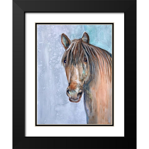 Gentle Stallion 2 Black Modern Wood Framed Art Print with Double Matting by Charest, Doris