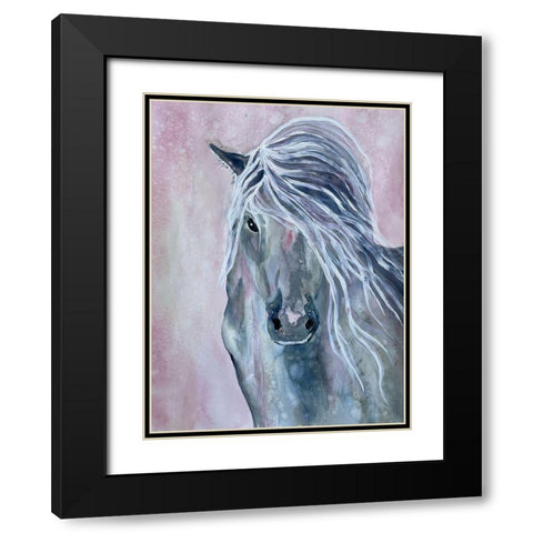 Majestic Stallion 1 Black Modern Wood Framed Art Print with Double Matting by Charest, Doris