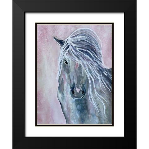 Majestic Stallion 1 Black Modern Wood Framed Art Print with Double Matting by Charest, Doris