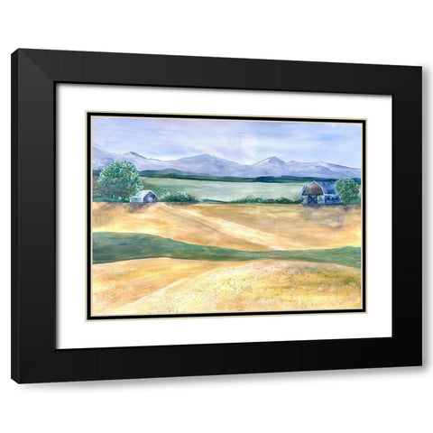 Farmland Beauty 1 Black Modern Wood Framed Art Print with Double Matting by Charest, Doris