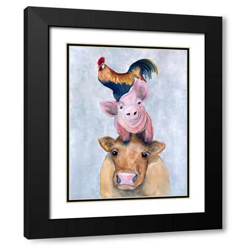 Farmland Trio 1 Black Modern Wood Framed Art Print with Double Matting by Charest, Doris