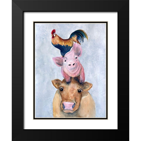 Farmland Trio 1 Black Modern Wood Framed Art Print with Double Matting by Charest, Doris