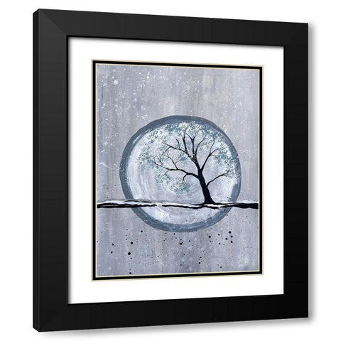 Moonlit Tree 1 Black Modern Wood Framed Art Print with Double Matting by Charest, Doris